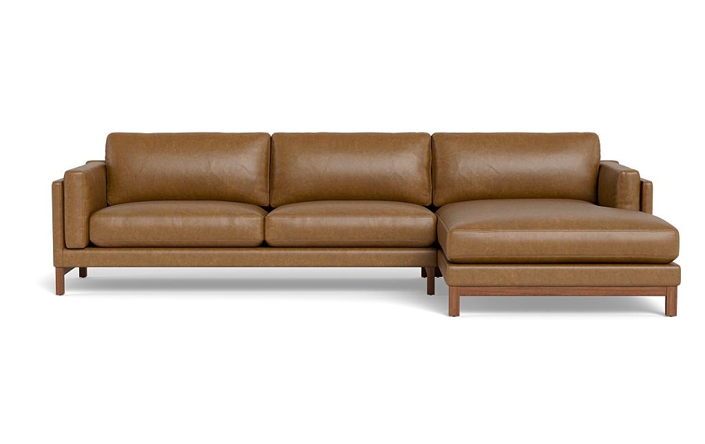 Gaby Leather 3-Seat Right Chaise Sectional - Image 0