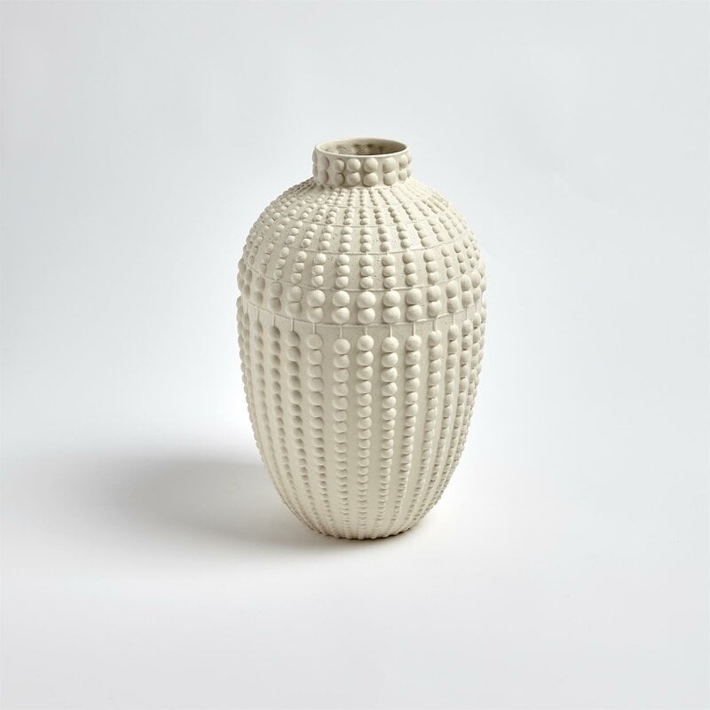 Global Views White Ceramic Table Vase Size: 13.75" H x 8.75" W x 8.75" D - Image 0