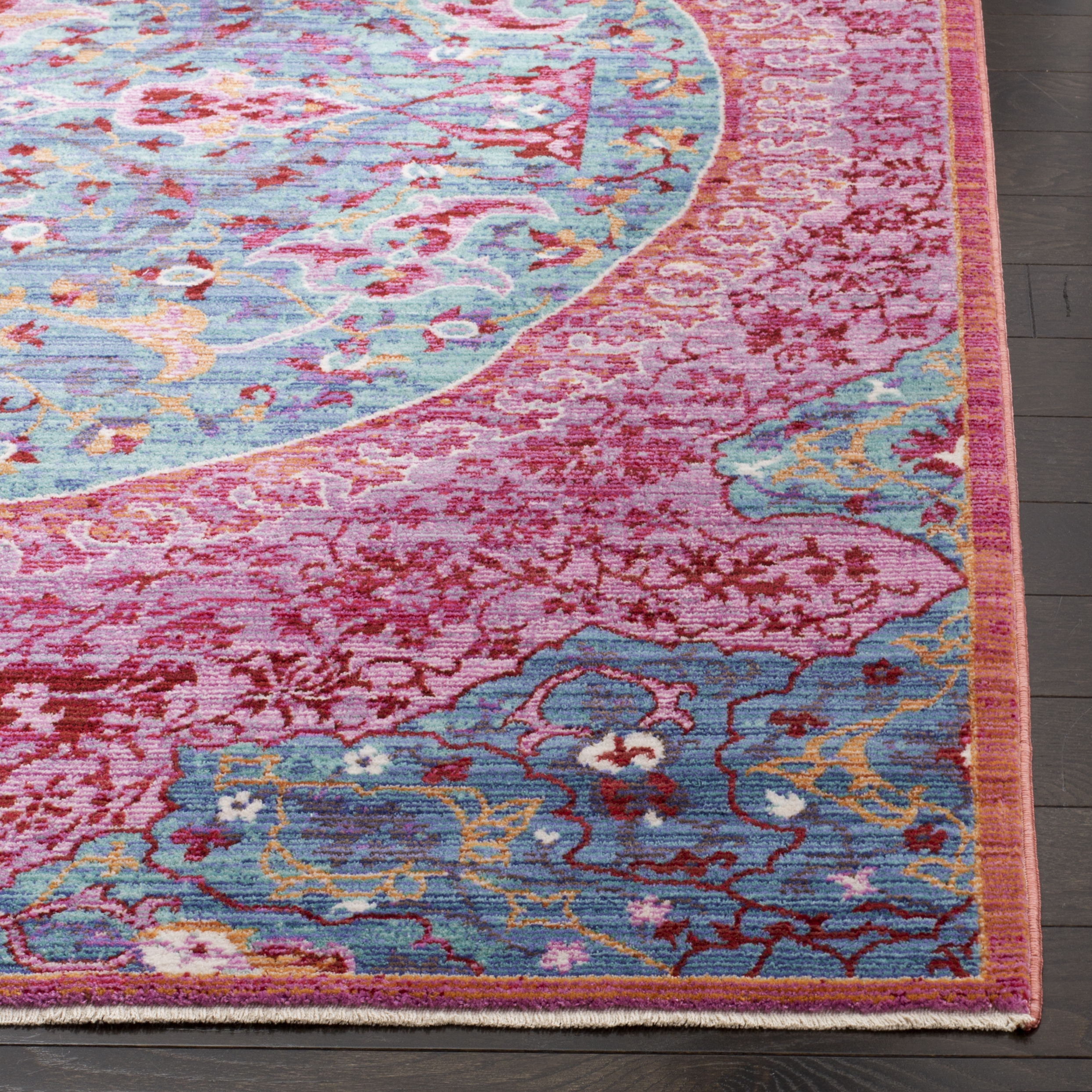 Arlo Home Woven Area Rug, SUT401B, Turquoise/Fuchsia,  8' X 10' - Image 1