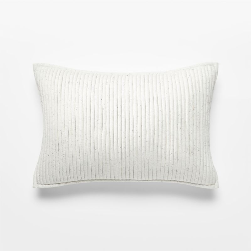 Sequence Jersey Ivory Pillow with Feather-Down Insert, 18" x 12" - Image 0