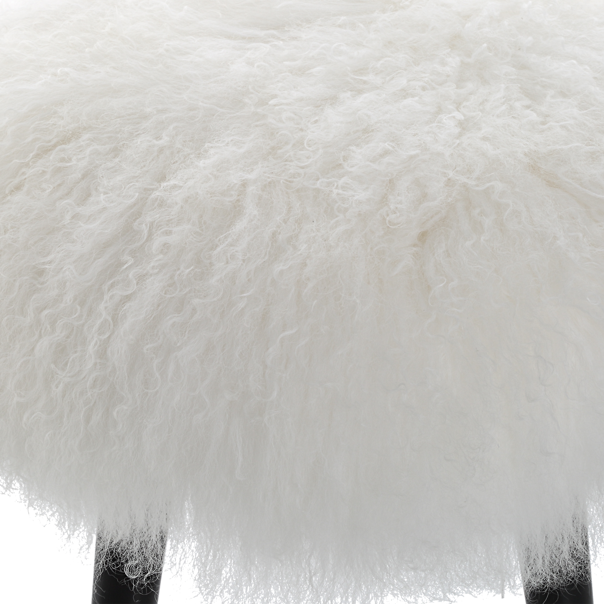 Wooly Sheepskin Accent Stool - Image 4