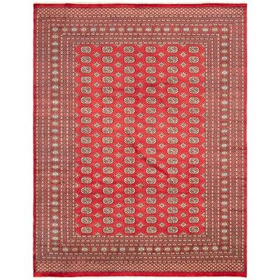 One-of-a-Kind Arshen Hand-Knotted 2010s Bokhara Red/Brown/Tan 9'2" x 11'10" Wool Area Rug - Image 0