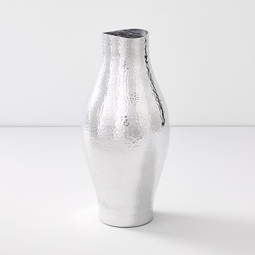 Hammered Silver Vases, Large Curvy, Silver - Image 0