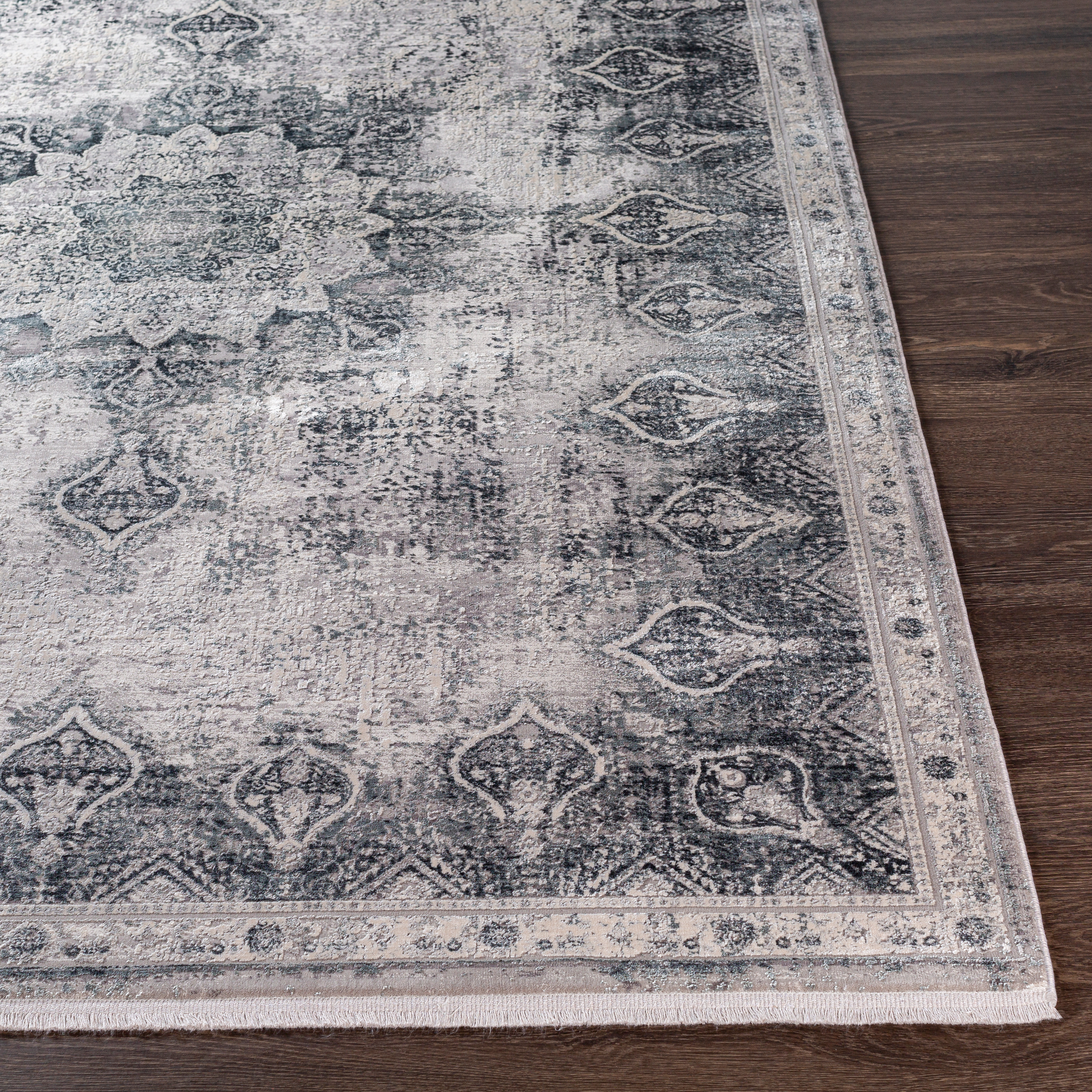 Solar Gray Indoor 3'1" x 5' Machine Woven Rug - Image 1