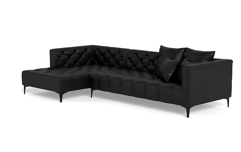 Ms. Chesterfield Leather Sectional Sofa with Left Chaise by Apartment Therapy - Image 2