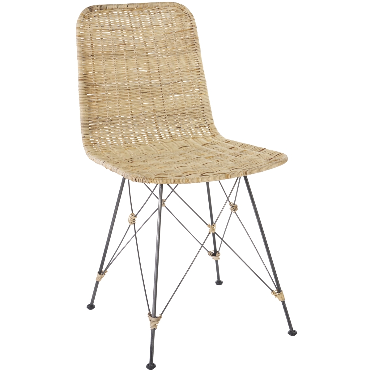 Minerva Weaved Dining Chair - Light Natural / Black - Image 9