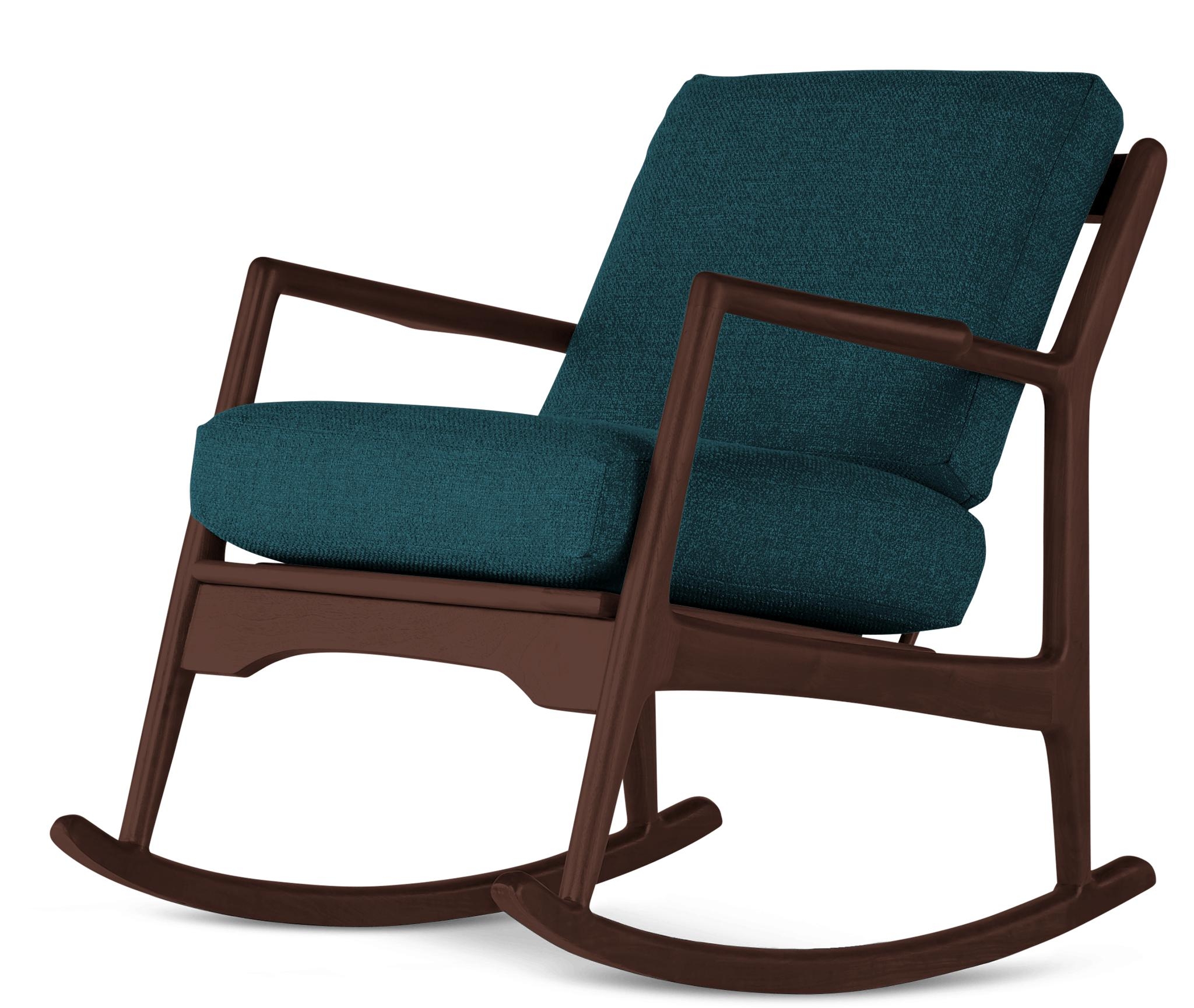 Blue Collins Mid Century Modern Rocking Chair - Cody Pacific - Walnut - Image 4