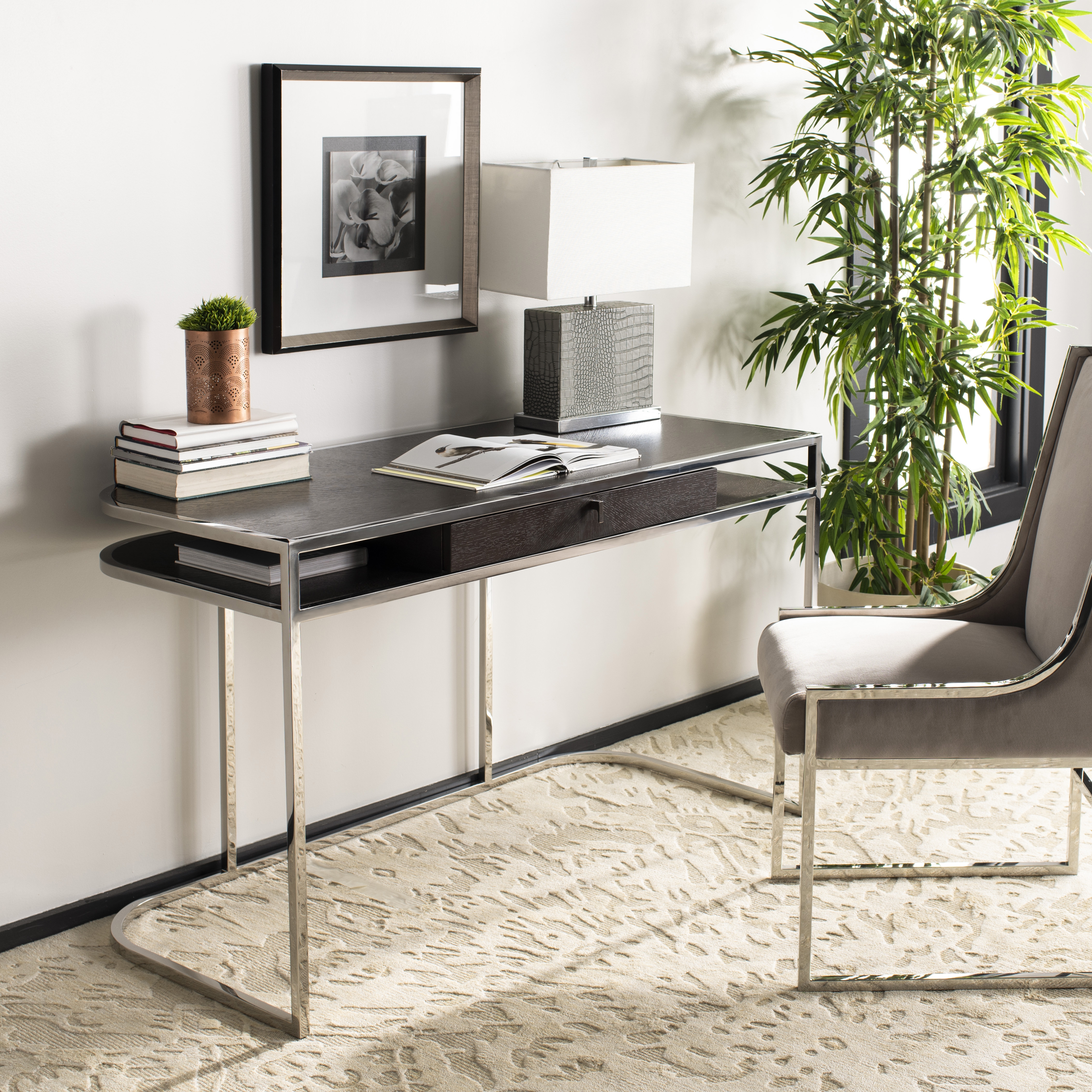 Julian Desk - Espresso/Steel - Safavieh - Image 8