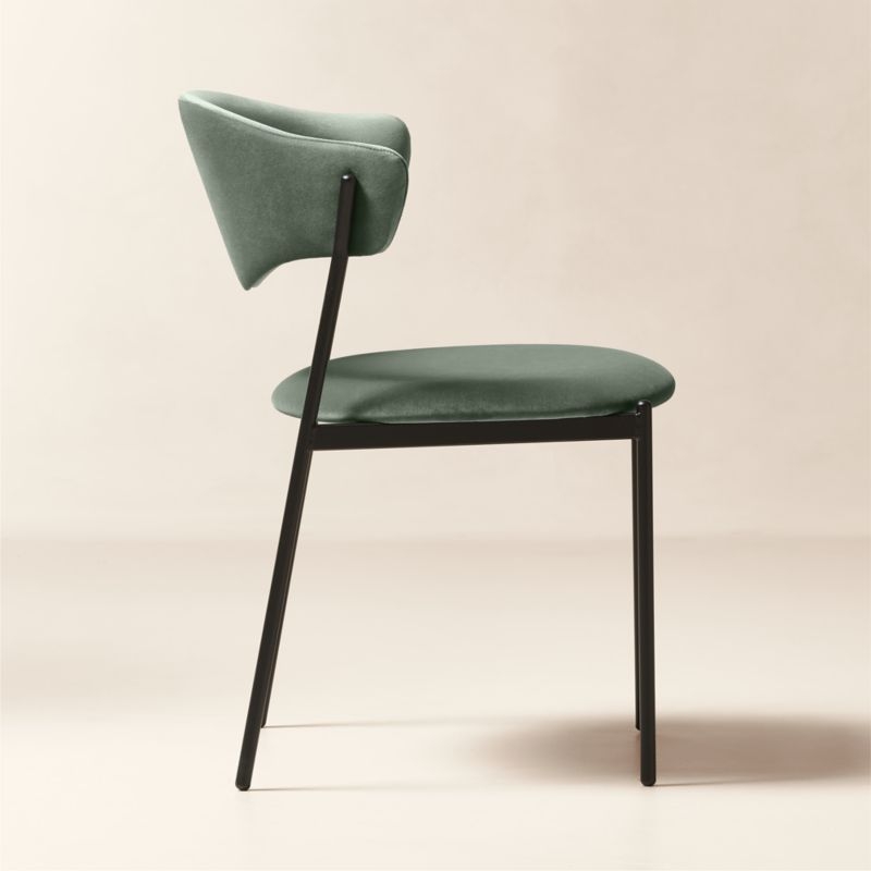 Damato Dark Teal Velvet Dining Chair - Image 2
