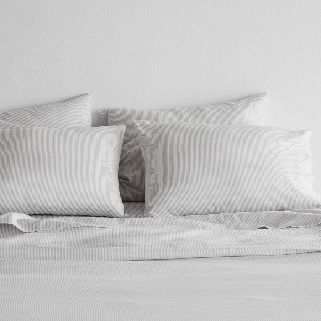 The Citizenry Organic Resort Cotton Duvet Cover | Full/Queen | Solid Light Grey - Image 7