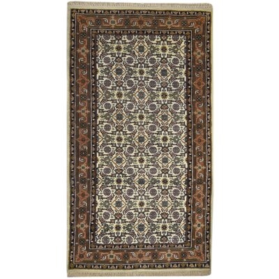One-of-a-Kind Hand-Knotted 3' x 5' Wool Area Rug in Ivory/Brown - Image 0