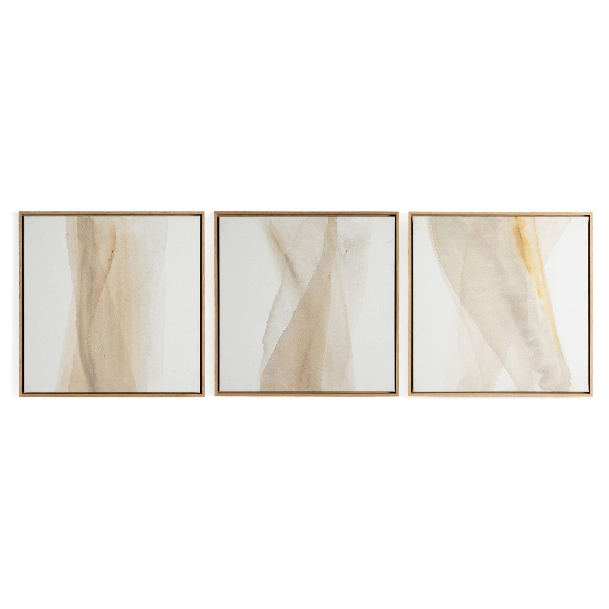 Wash Triptych by Jess Engle - Vertical Grain White Oak Floater - Image 0