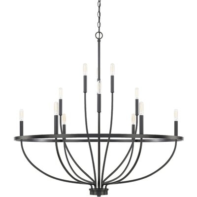 Babson 5 - Light Candle Style Wagon Wheel Chandelier - Image 0