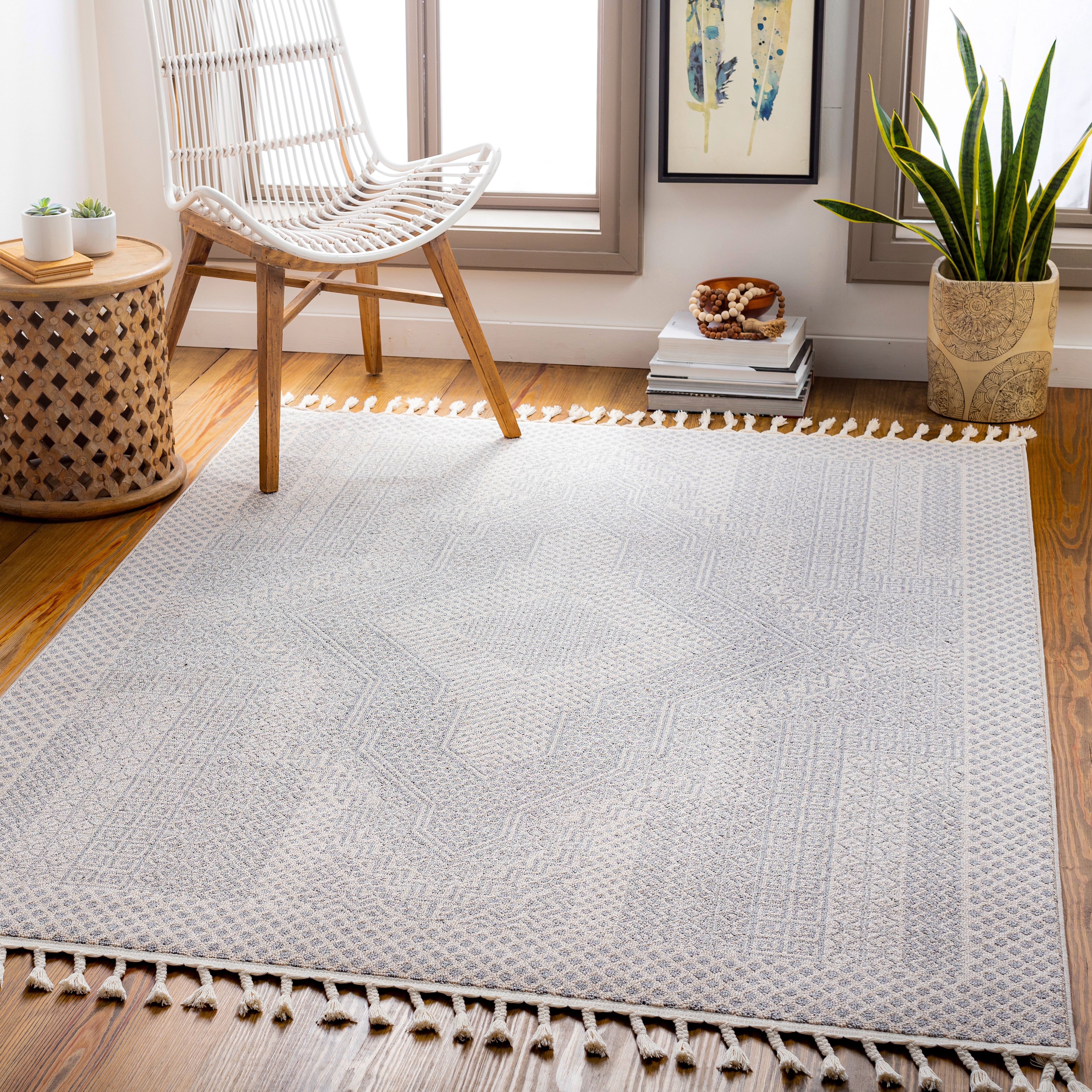 Euphoria Gray Indoor 2' x 3' Machine Woven Rug - Image 1