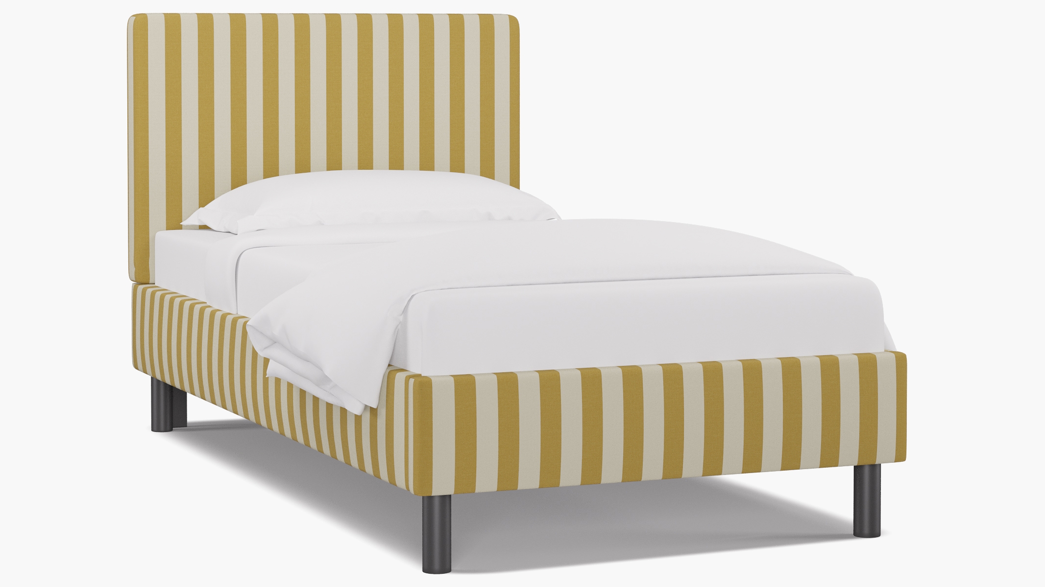 Tailored Platform Bed, Citrine Cabana Stripe, Twin - Image 1