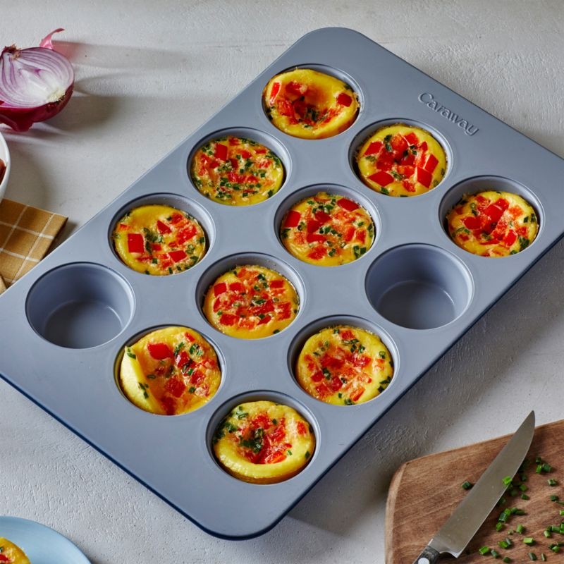 Caraway Non-Stick Ceramic Muffin Pan in Navy - Image 1