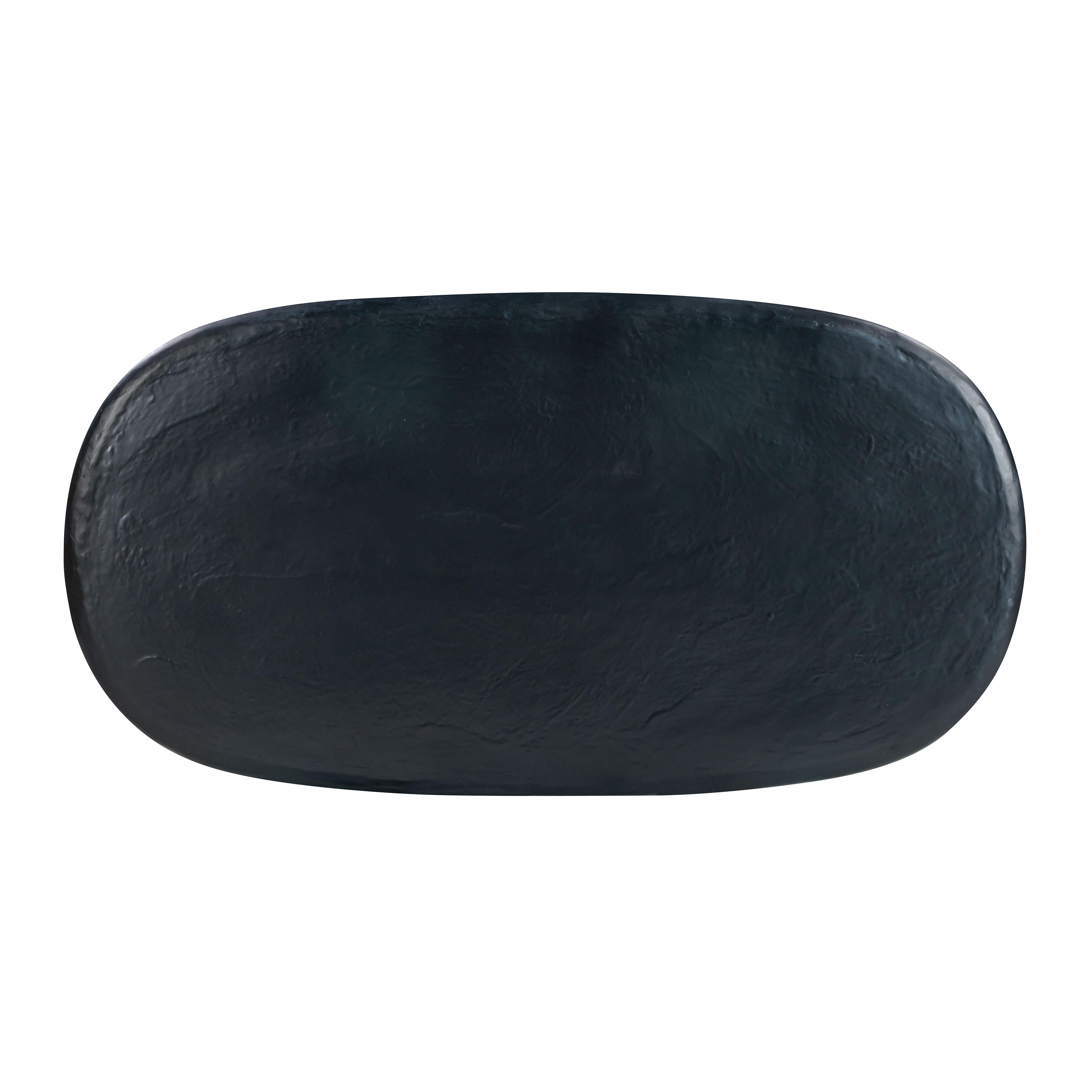 Elika Black Faux Plaster Oval Dining Table - Image 5