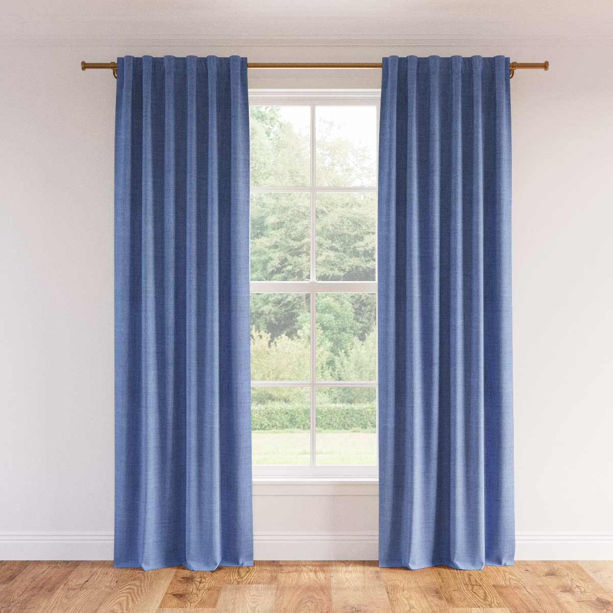 Linen Curtain, French Blue Linen, 50" x 96", Privacy - Image 0