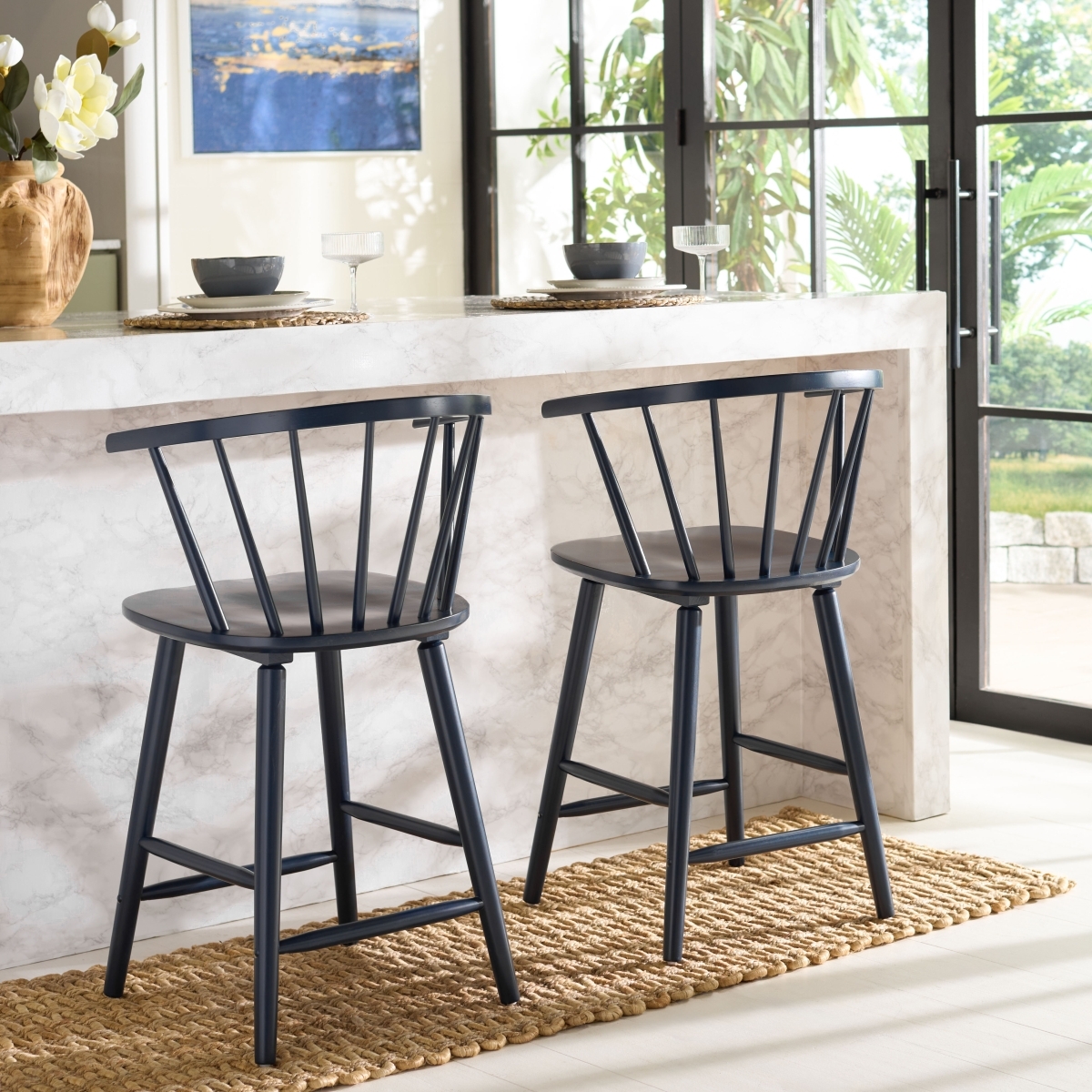 Blanchard Counter Stool - Navy - Image 1