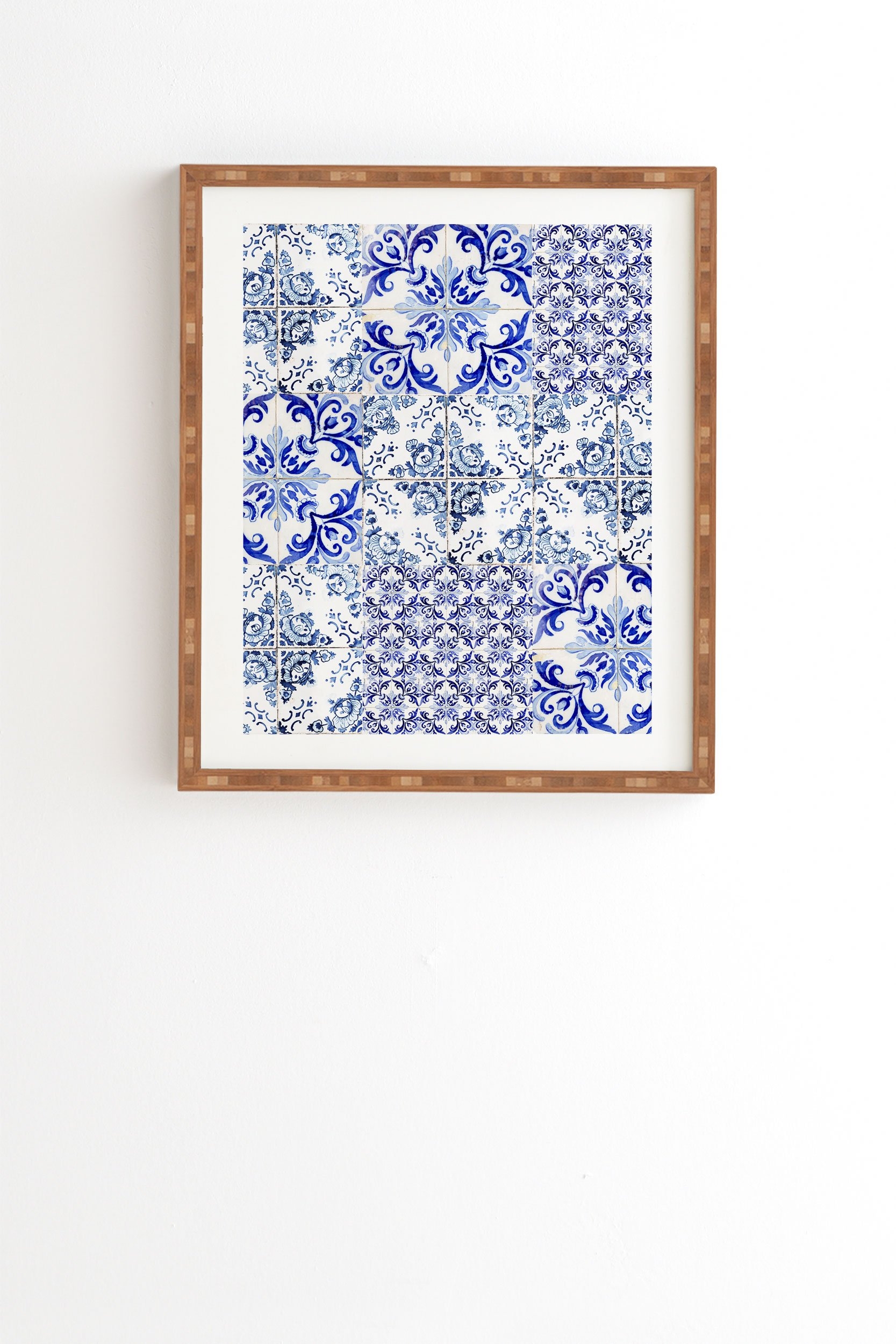 Ingrid Beddoes Portuguese Azulejos Framed Wall Art - 19" x 22.4" - Image 0