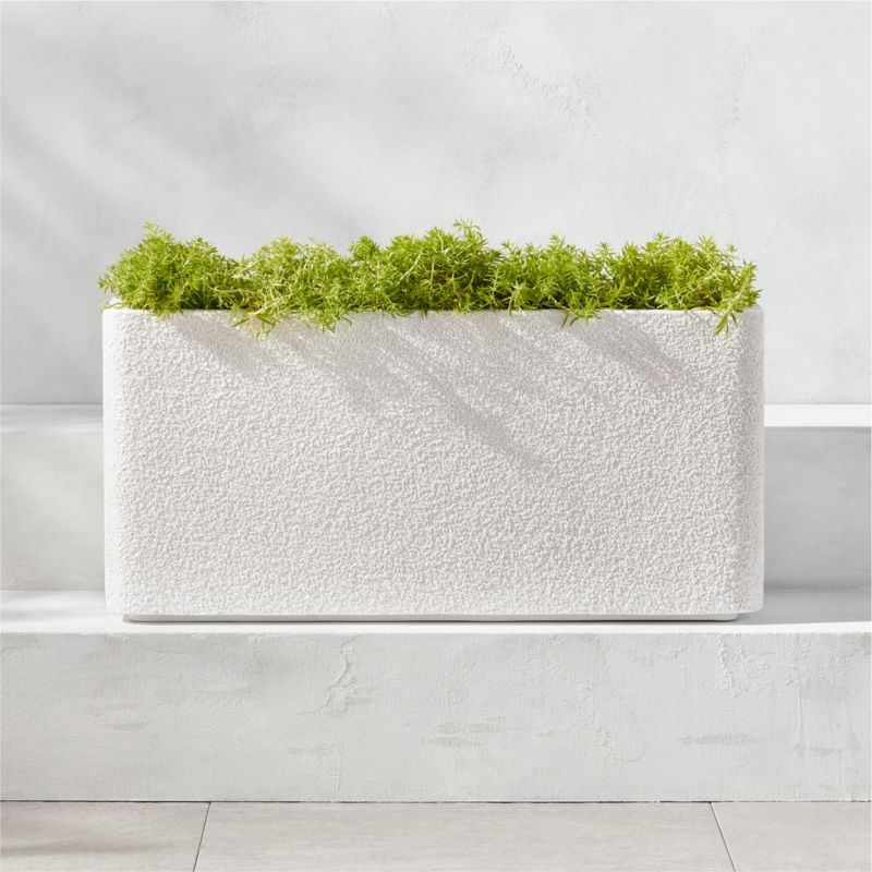 Boka Rectangular White Indoor/Outdoor Planter - Image 2