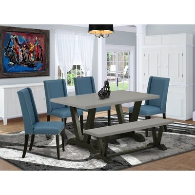 6 - Person Acacia Solid Wood Dining Set - Image 0