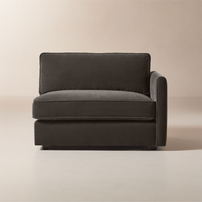 Malea Charcoal Grey Performance Fabric Right-Arm Chair - Image 0