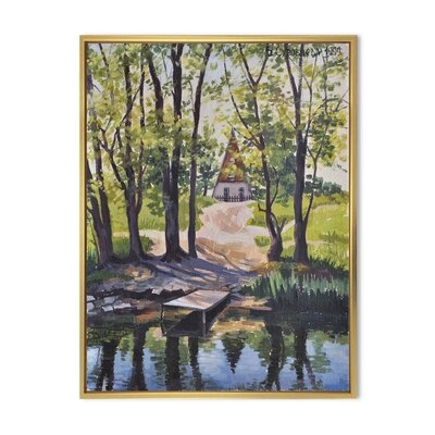 Mysterious House By The River In The Woods - Lake House Canvas Wall Art Print-FDP35939 - Image 0