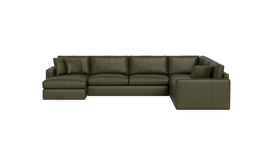 James Leather 4-Piece 5-Seat Corner Chaise Sectional Left - Image 0