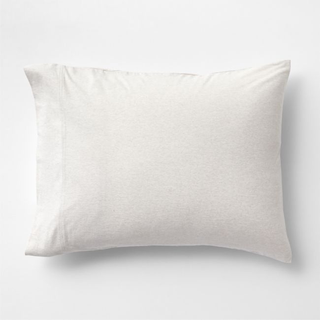 Cozysoft Organic Cotton Jersey Oatmeal Brown Standard Pillow Sham - Image 0
