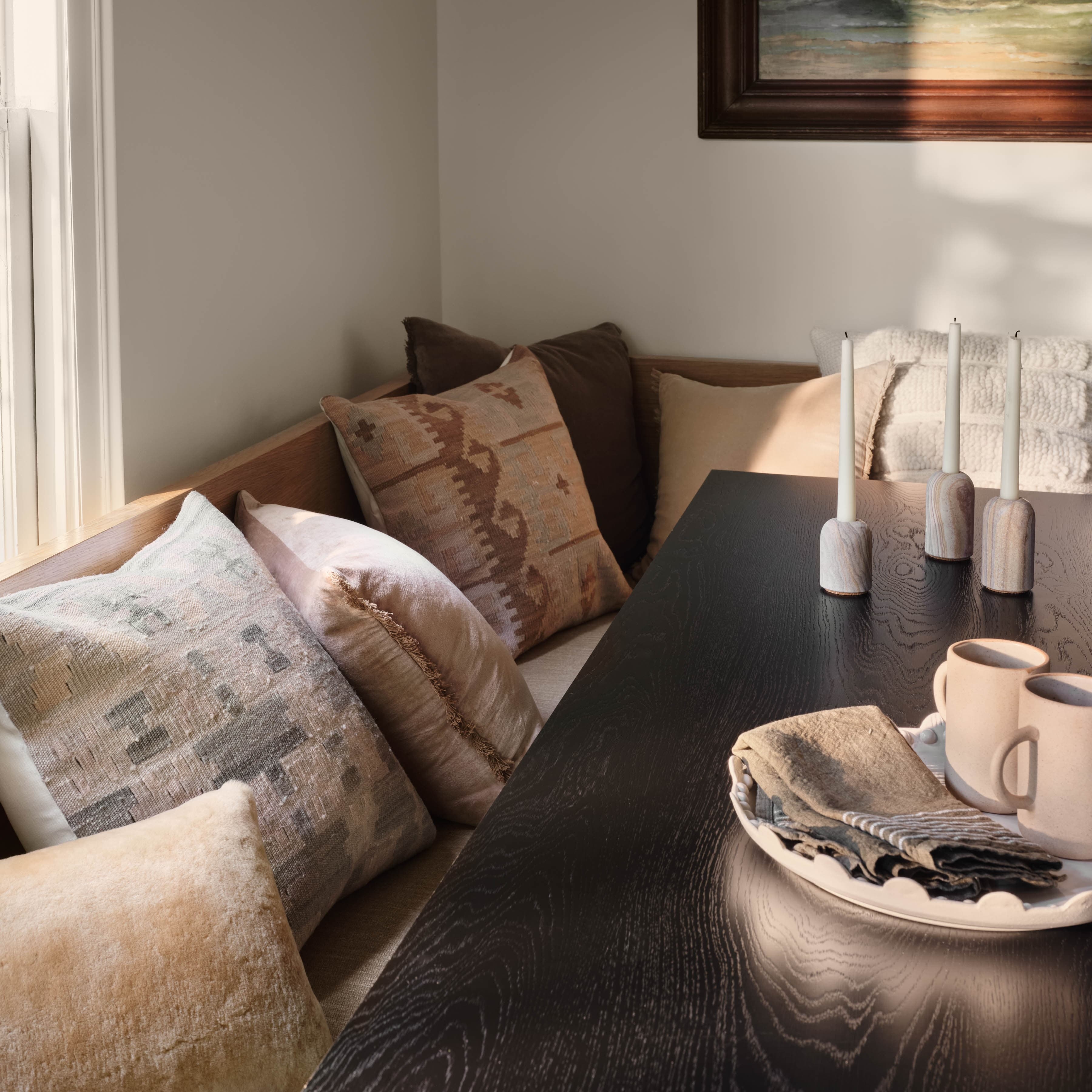 The Citizenry Eshana Sandstone Candle Holders Set of 2 | Natural - Image 3