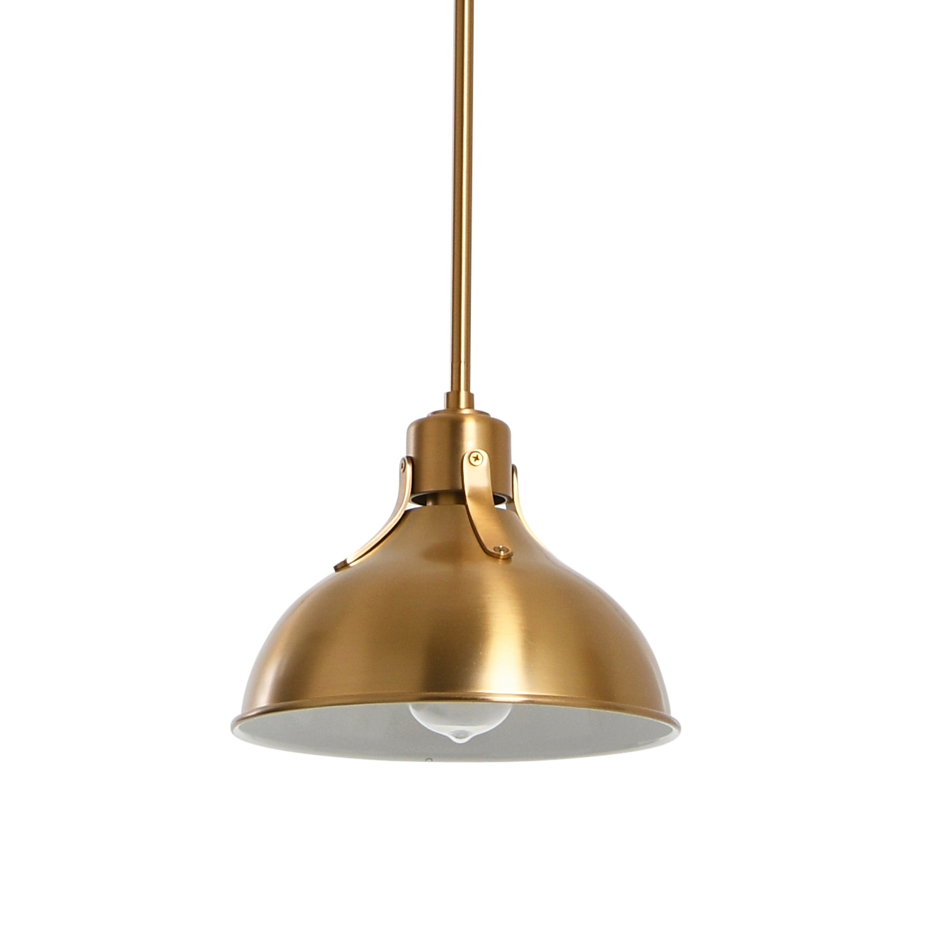 Robert Stevenson Lighting Cooper - Metal Ceiling Light with Shade, Brushed Gold - Image 0
