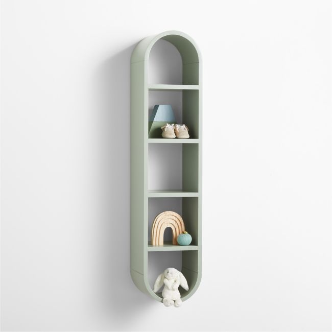 Mallory Kids Large Sage Green Wall Shelf - Image 0