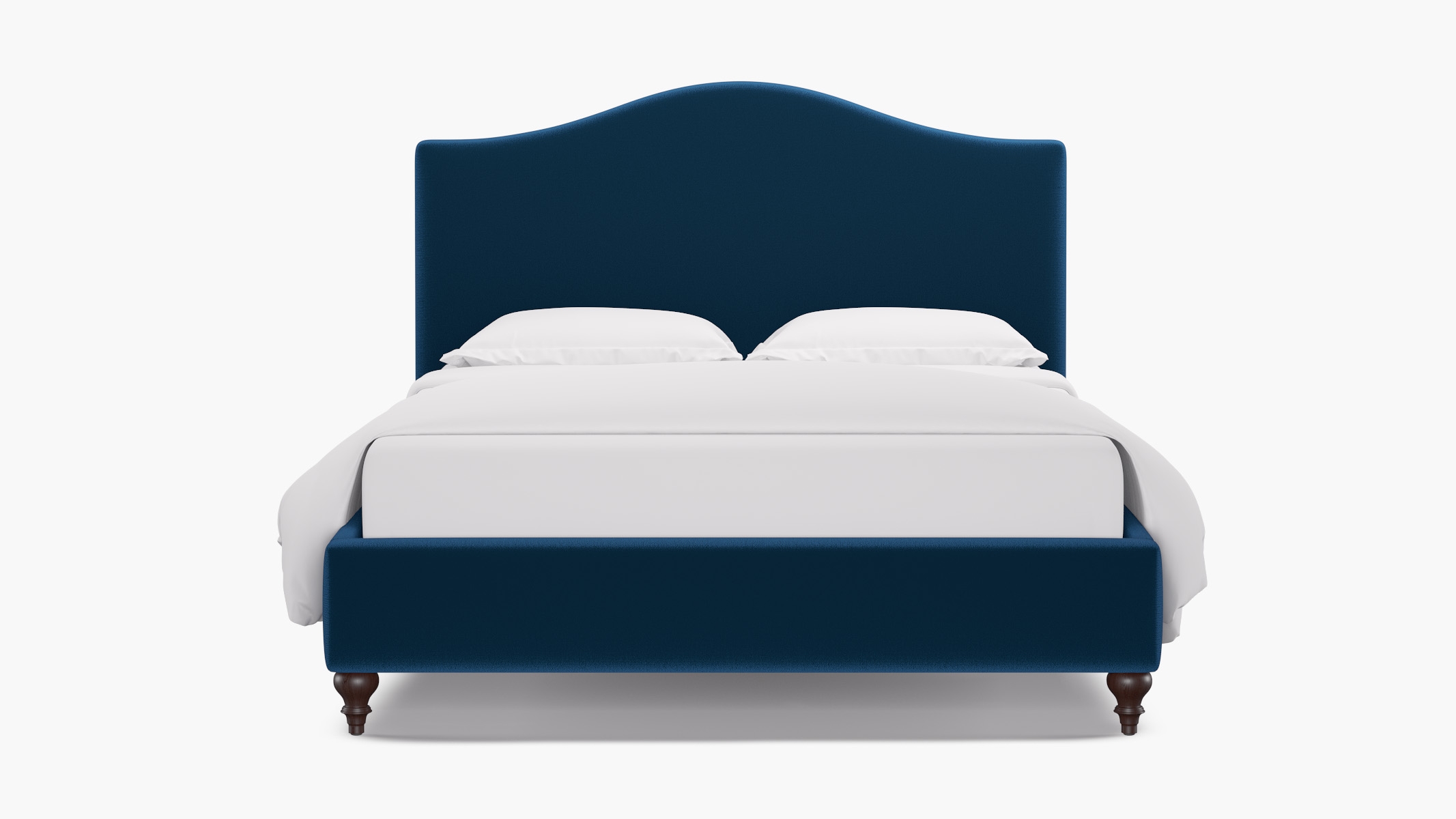 Camelback Bed, Royal Performance Velvet, Espresso Traditional Turned Leg, Twin - Image 0