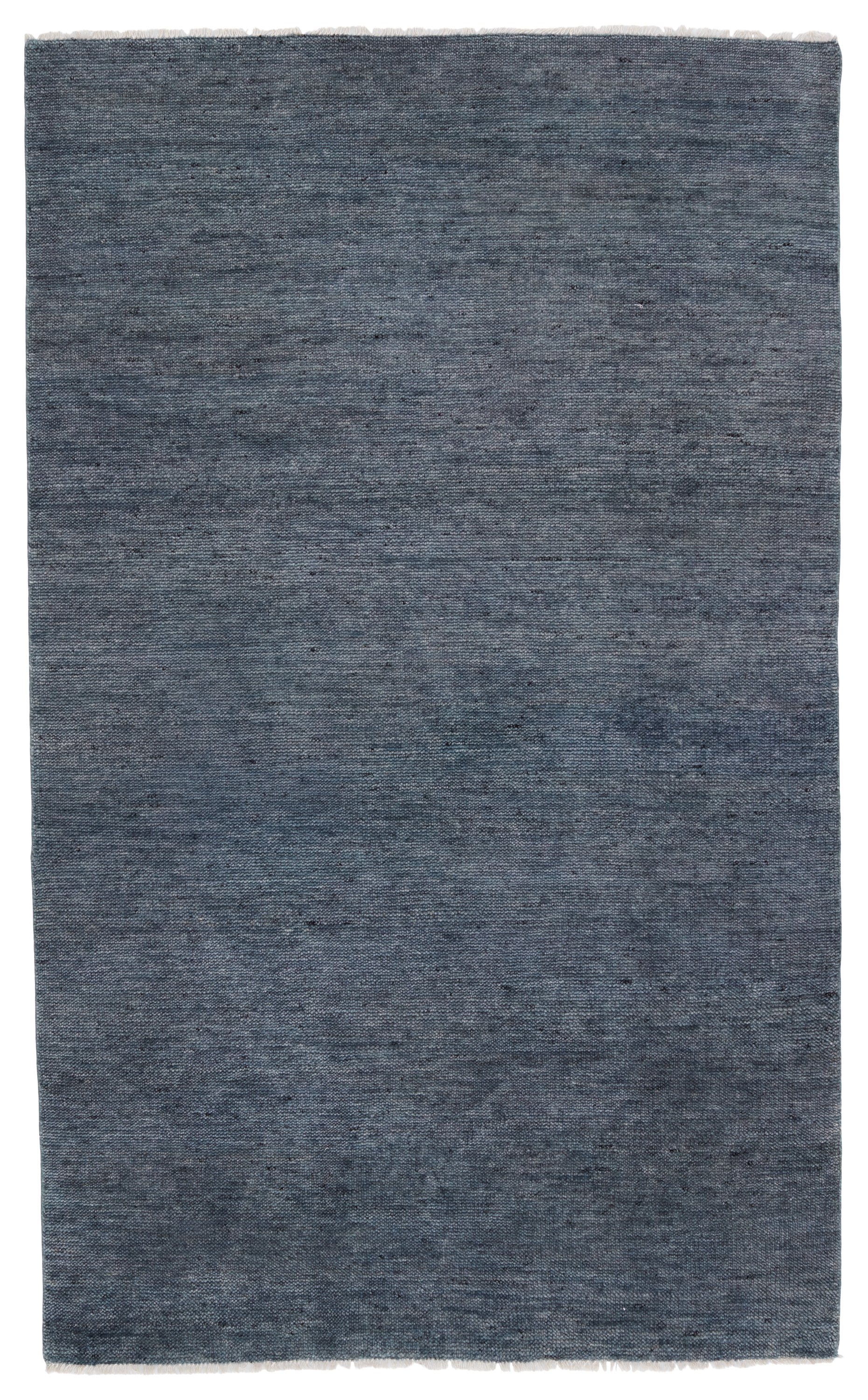 Origin Hand-Knotted Solid Dark Blue Area Rug (6'X9') - Image 0