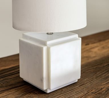 Amara Marble Table Lamp, Small, White - Image 2