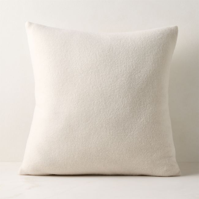 Lucy Warm White Merino Wool Throw Pillow Cover 20"x20" - Image 0