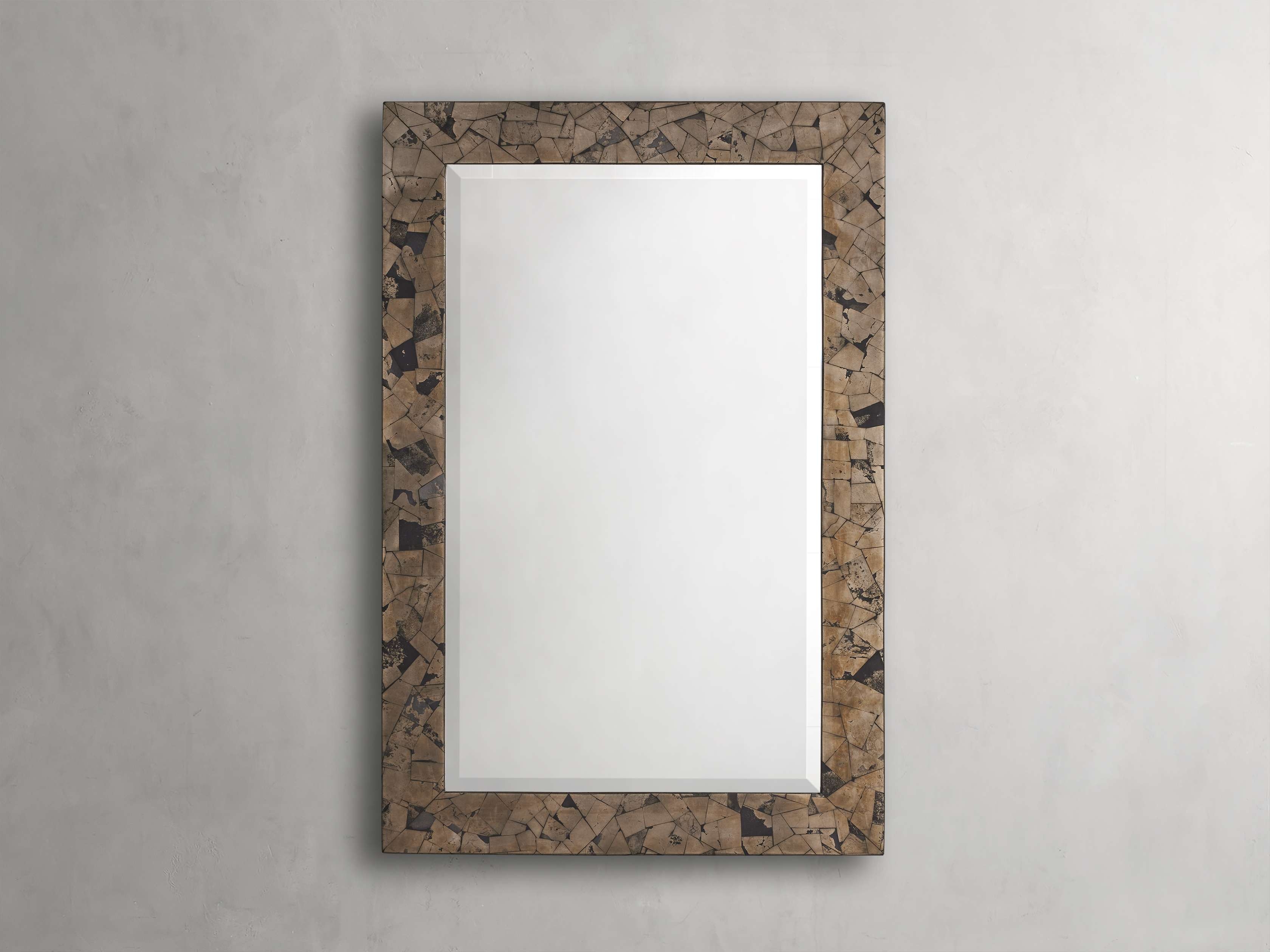 Pyrite Wall Mirror in Stone 24" X 36" Gray - Image 0