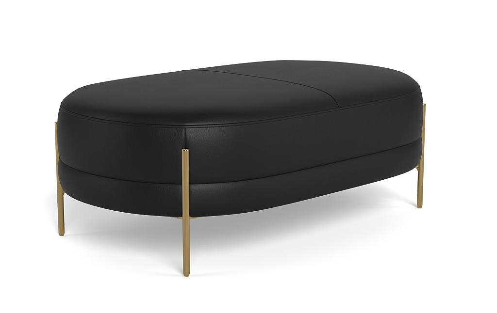 Fiona Leather Ottoman - Image 1