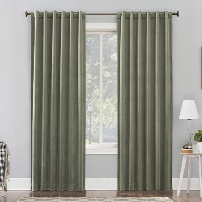 Ewert Velvet Solid Color Max Blackout Thermal Single Curtain Panel - Image 0