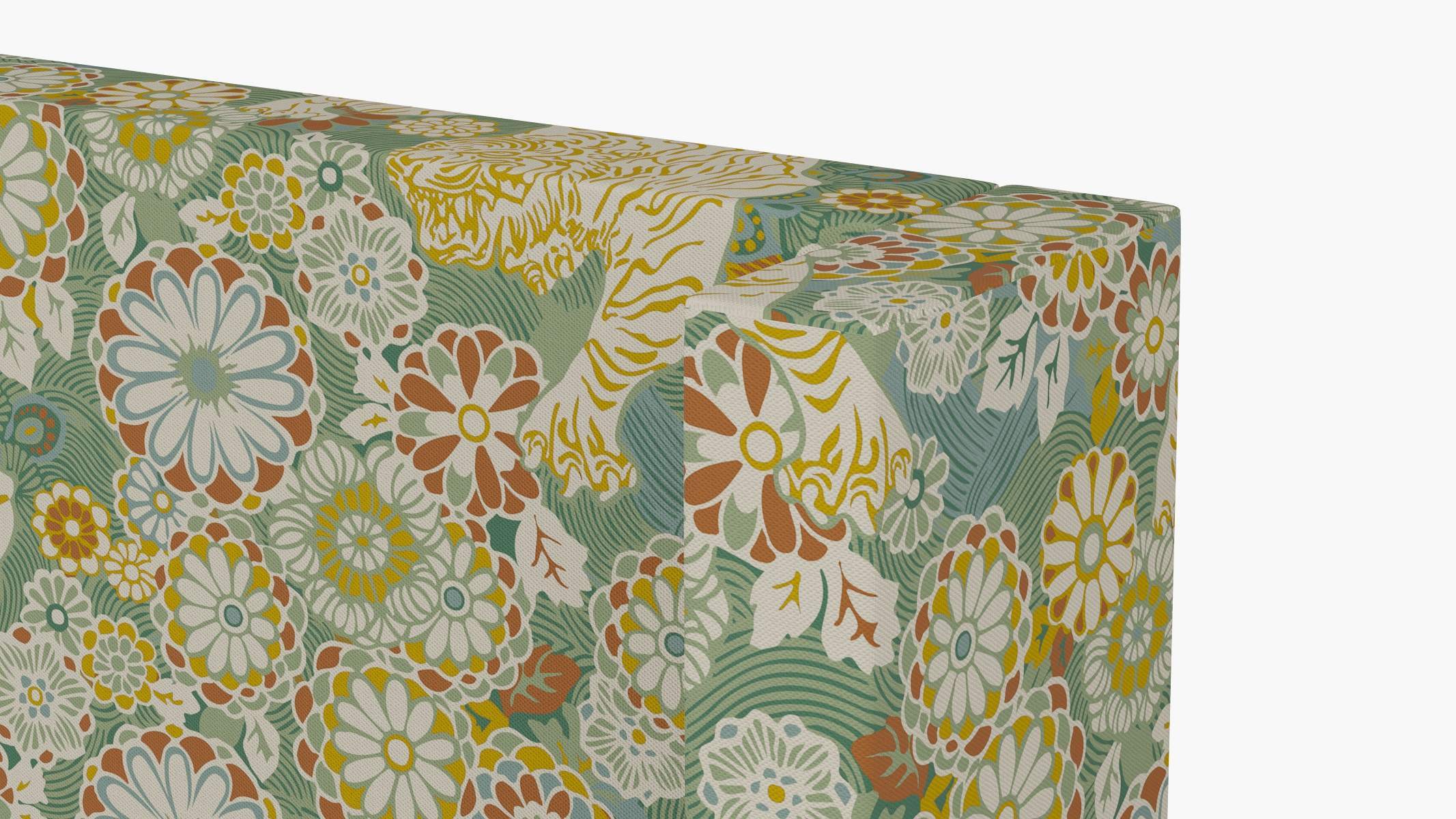 Modern Wingback Headboard, Pistachio Siberian Tiger, Twin - Image 2