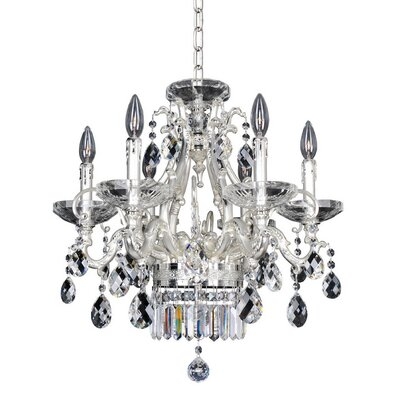 Swink 6 - Light Candle Style Classic Chandelier with Crystal Accents - Image 0
