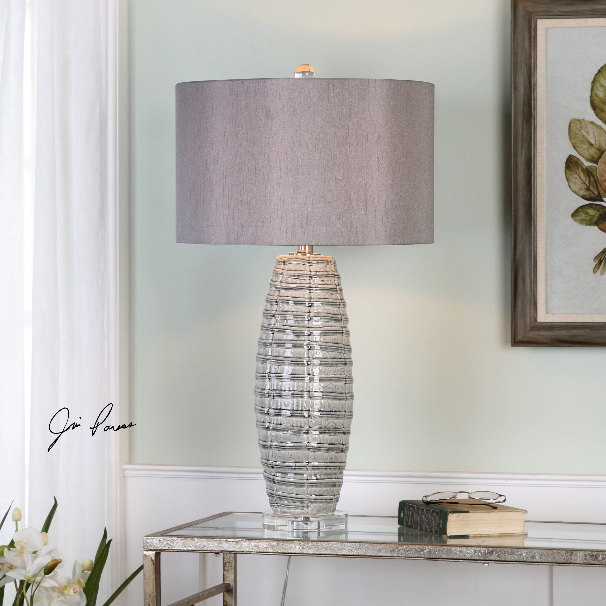 Brescia Gray Ceramic Lamp - Image 0