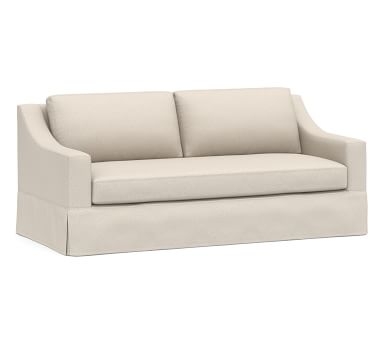 York Slope Arm Slipcovered Sofa 80.5" with Bench Cushion, Down Blend Wrapped Cushions, Performance Everydayvelvet(TM) Buckwheat - Image 3