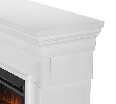 Emmitt Electric Fireplace, Rustic White - Image 1