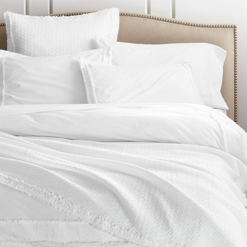 Favorite Organic Cotton White Eyelash Queen Bedding Set - Image 2