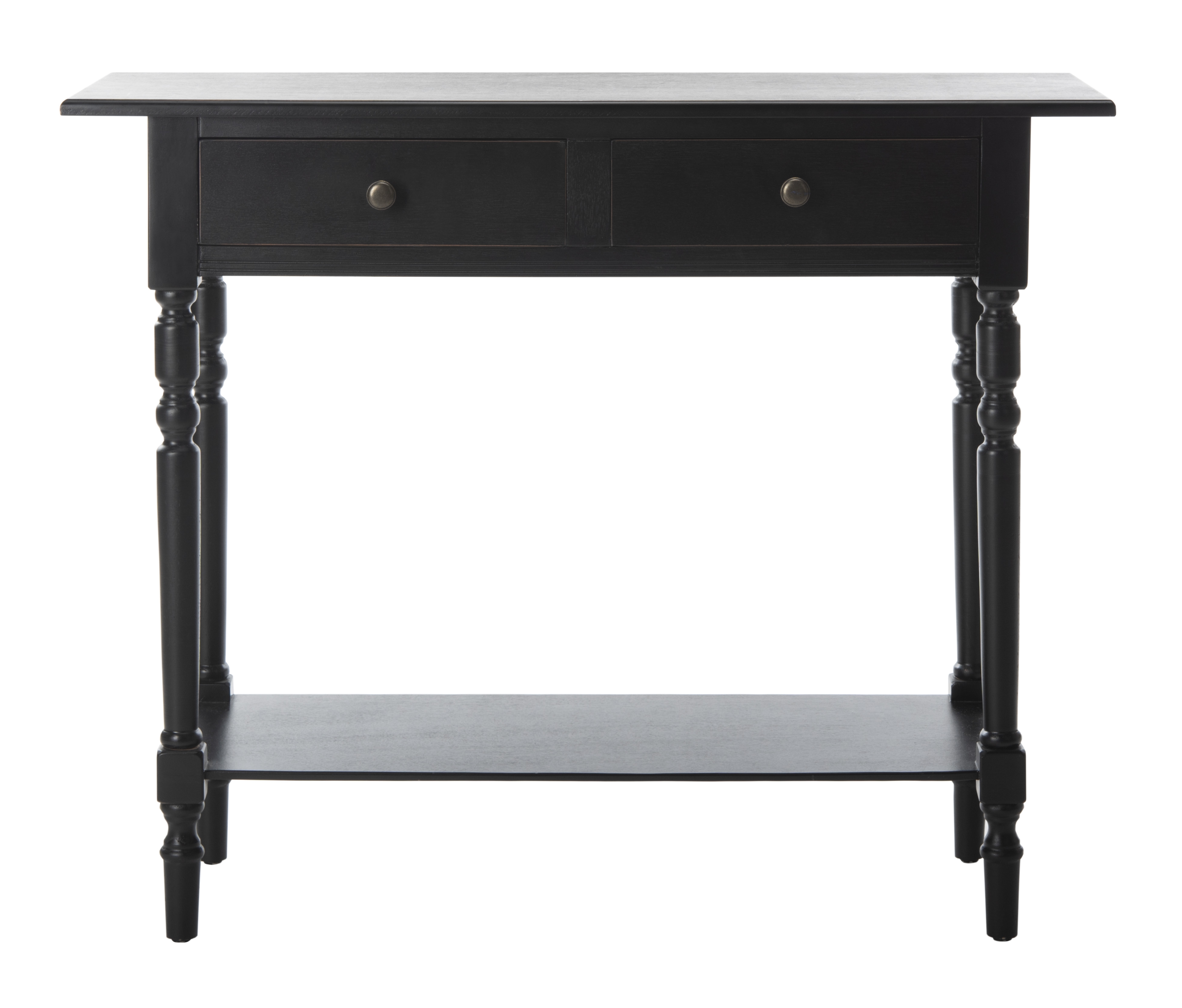 Rosemary 2 Drawer Console - Distressed Black - Safavieh - Image 0