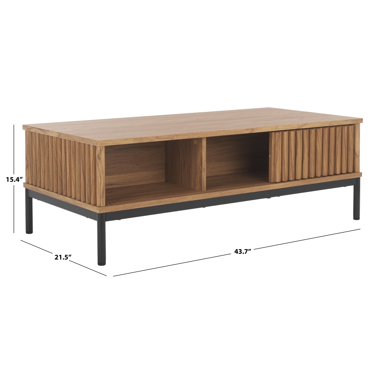 Lylia 2 Door Coffee Table - Oak / Black - Safavieh - Image 7