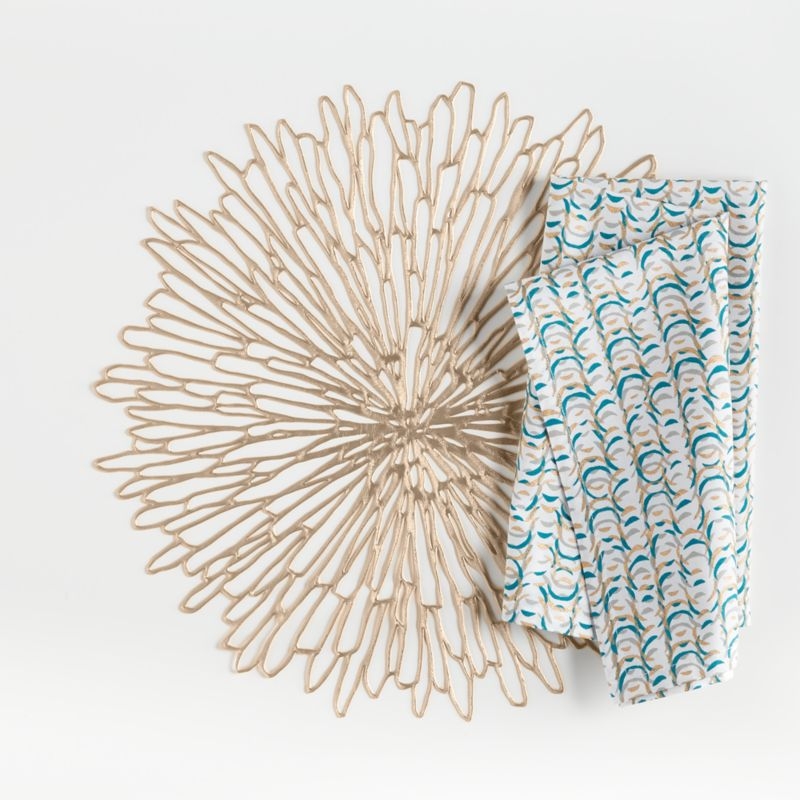 Chilewich ® Bloom Champagne Gilded Vinyl Placemat - Image 3