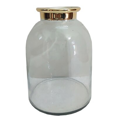 Wooton Clear/Gold 10" Glass Table vase - Image 0